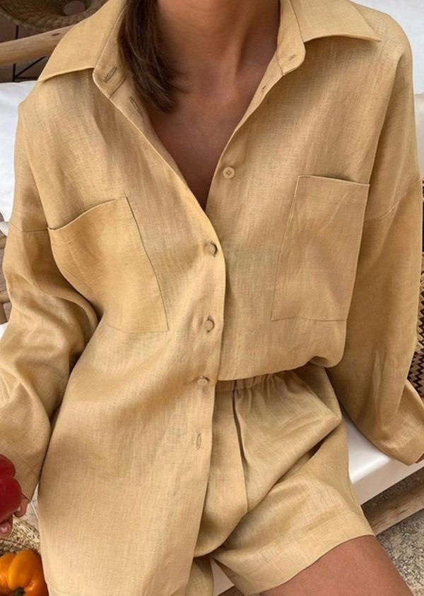 Chemise ample en lin lavé