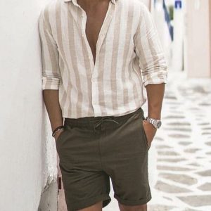 Chemise rayée en coton biologique