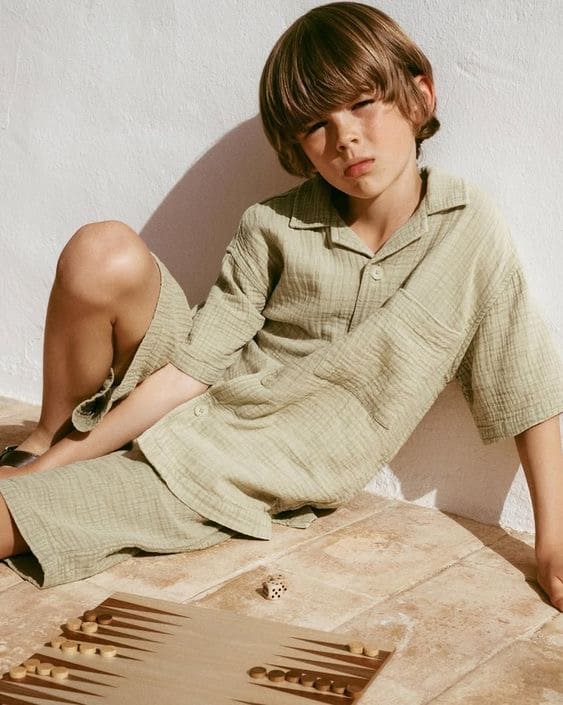 Ensemble en coton froissé