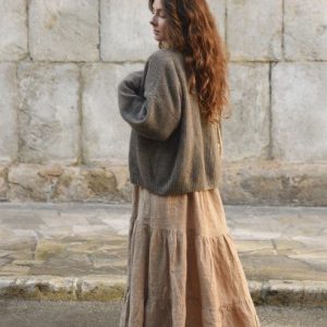 Jupe longue en lin épais naturel Jupe longue en lin épais naturel