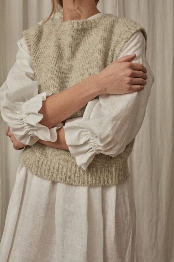 Pull sans manche en laine mérinos responsable