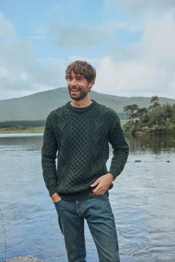 Pull torsadé en laine naturelle Pull torsadé en laine naturelle