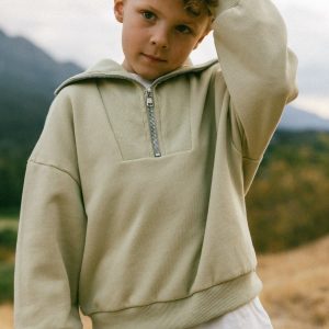 Sweat zippé en coton épais