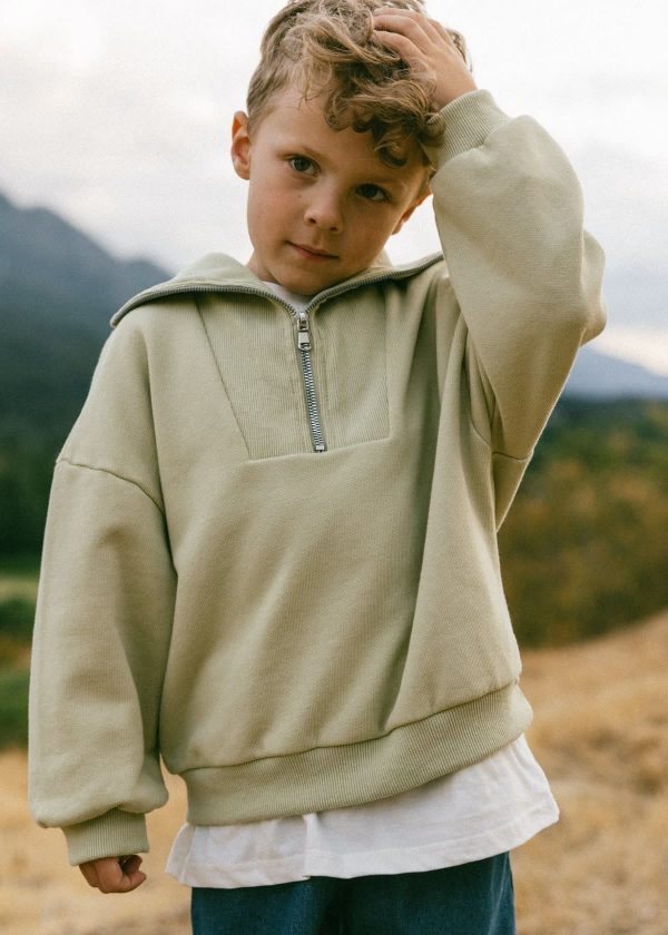 Sweat zippé en coton épais